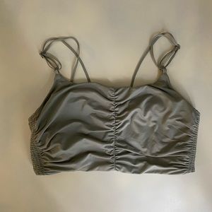 Rouched light green H&M sports bra